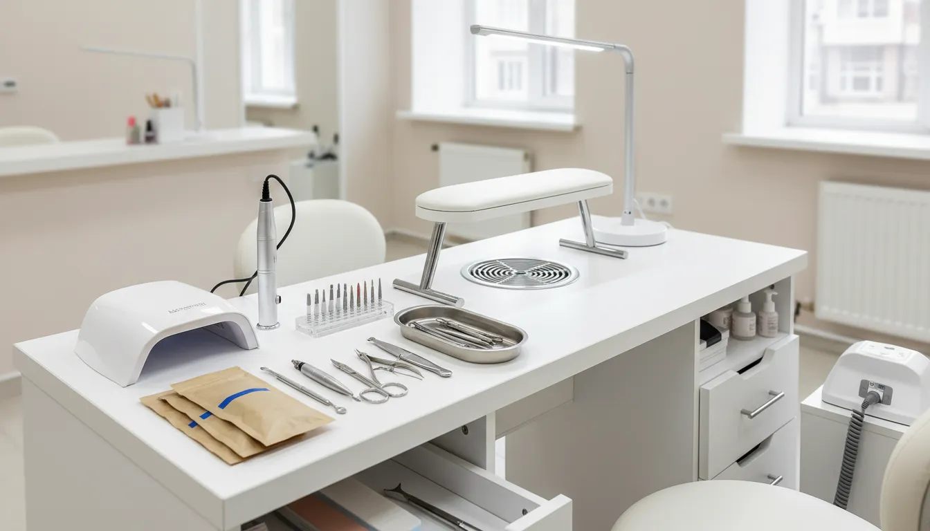 Профессиональное оборудование для маникюра и педикюра: аппарат, лампа, стерилизация и вытяжка nail-мастера