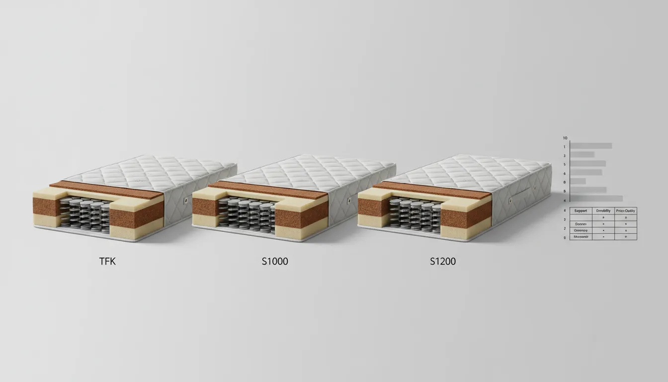 Рейтинг матрасов 2026 года — сравнение TFK, S1000 и S1200 по поддержке и долговечности