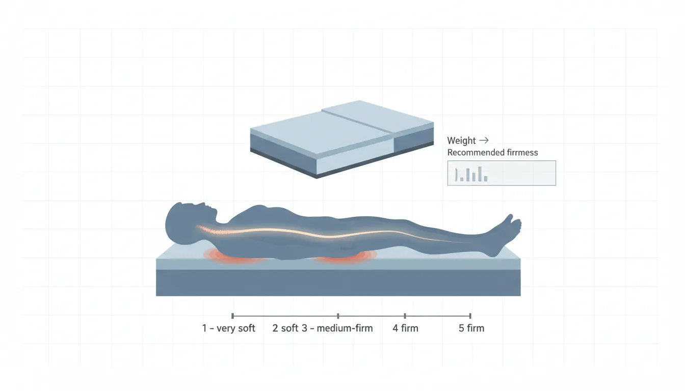 Жесткость матраса таблица по весу и позе сна с пояснениями по шкале 1–5